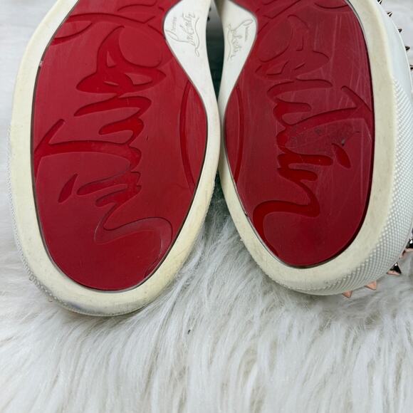 EUC • Christian‎ Louboutin PIK BOAT Quilted Floral Tissu Spike Flats Size: 35 - Picture 8 of 12